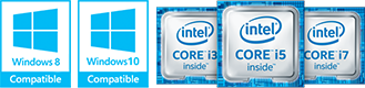 Windows 10 compatible Intel Core logos